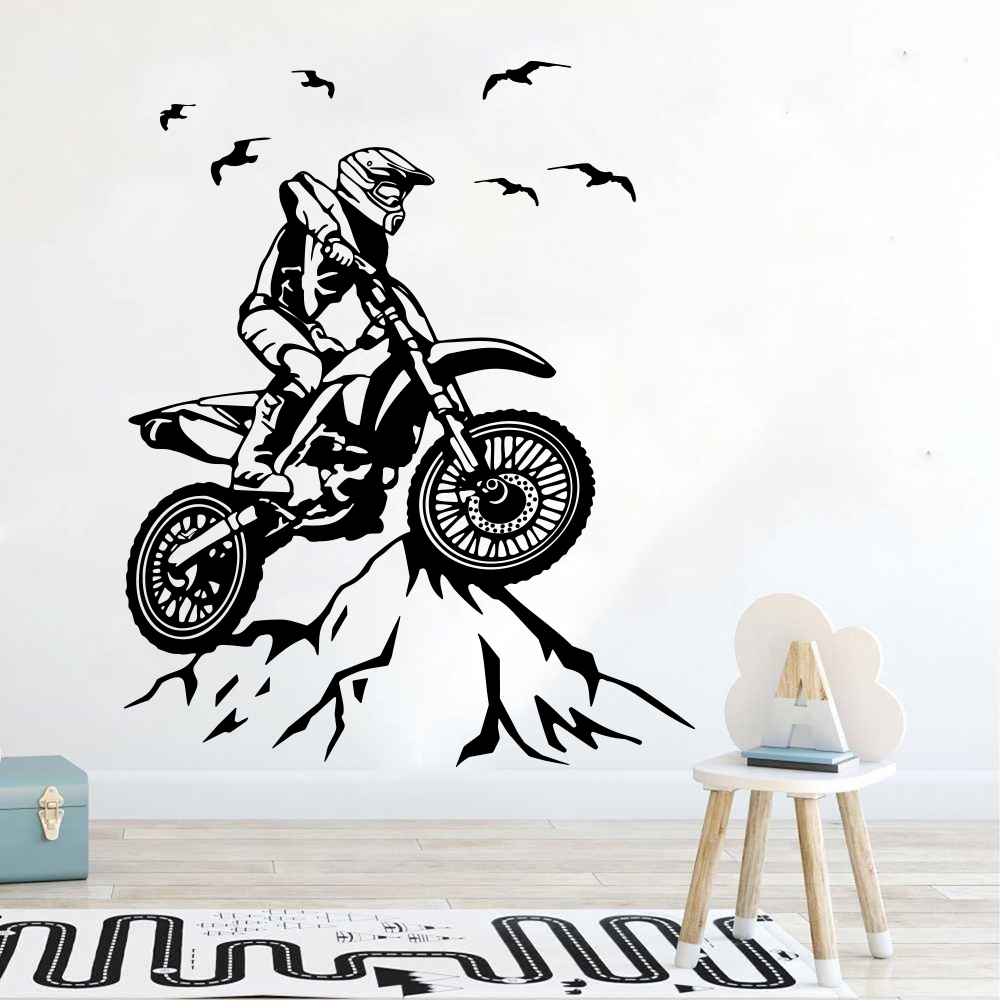 Mountain Biking Europe - Dirt Bike Mountain Wandaufkleber Spielzimmer Motorrad
